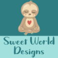 Sweet World Designs meditating sloth with heart